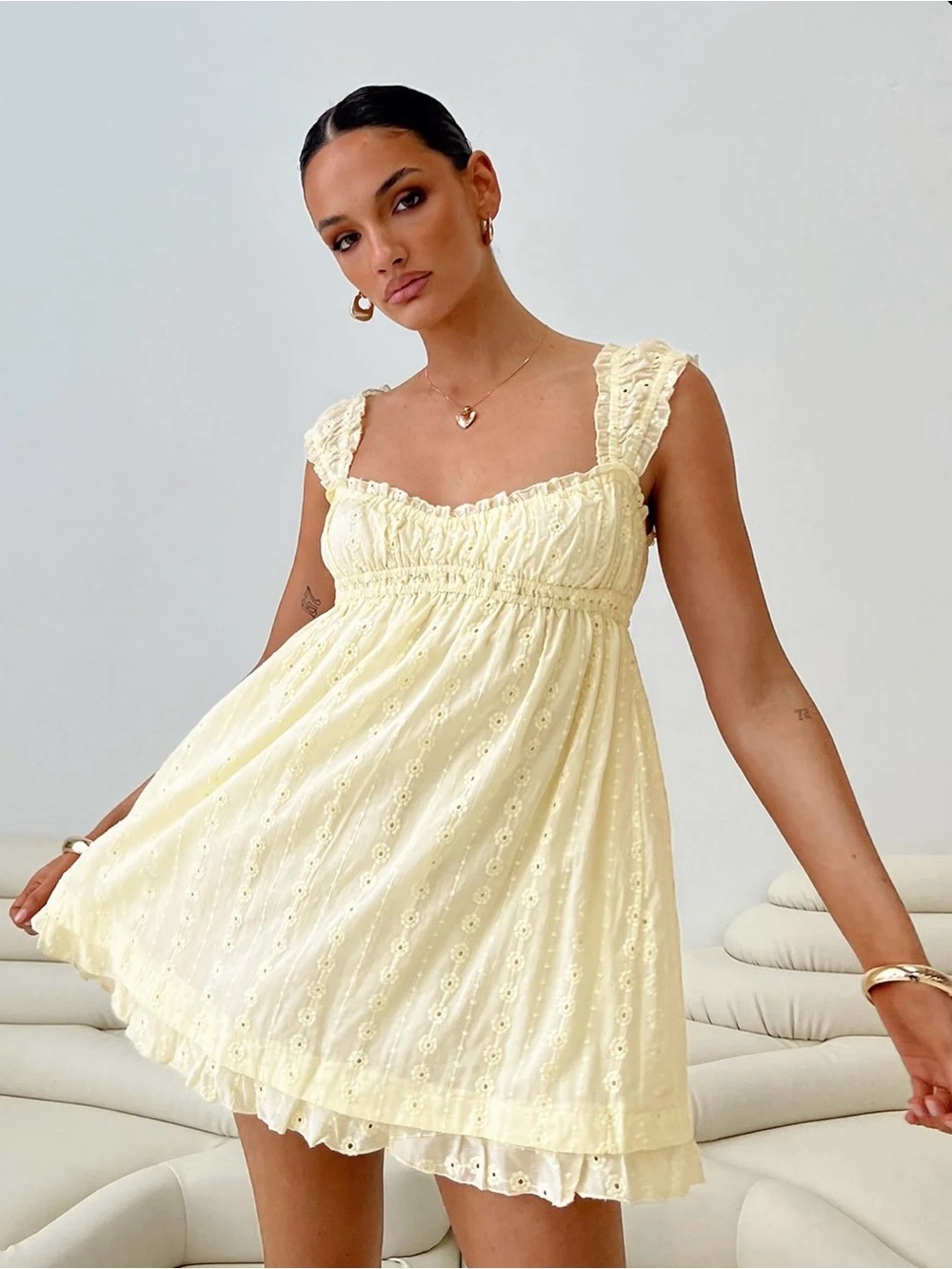 Princess Polly Carlita Yellow Mini Dress Size 4 New With Tags.